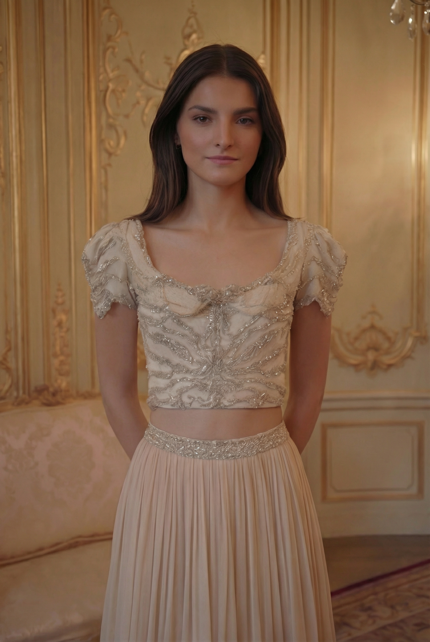 Aurore Bow Corset Set - Champagne Blush Lus Deluné