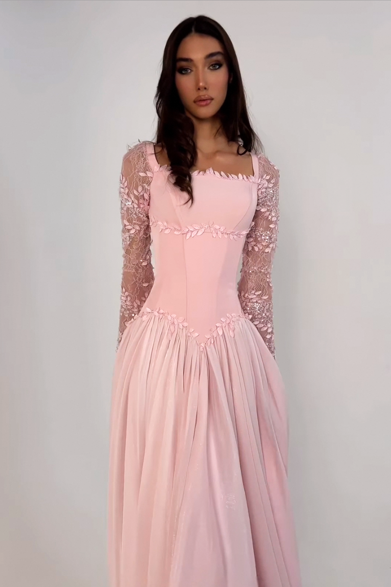 Aureliane Lace Gown - Rose Blush Lus Deluné