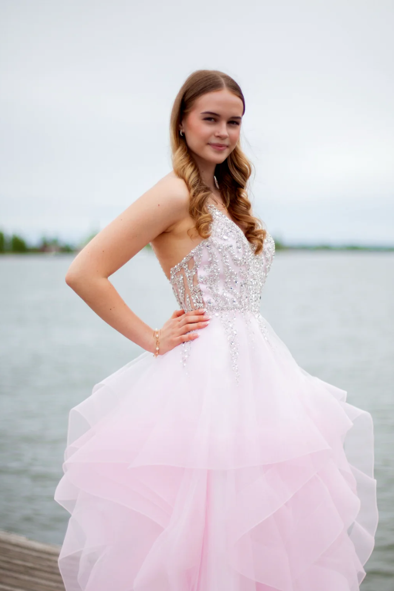 Araminta Ruffle Gown - Blush Petal Lus Deluné