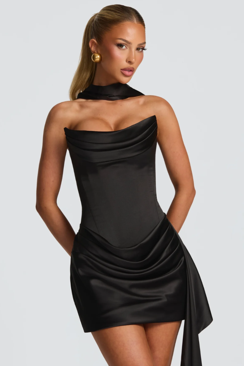 Noir Halter Dress - Midnight Black Lus Deluné