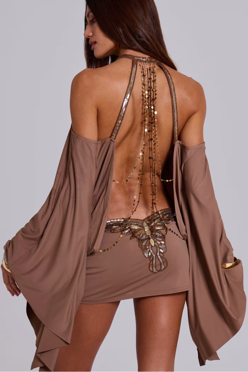 Sahara Halo Dress - Mocha Taupe Lus Deluné