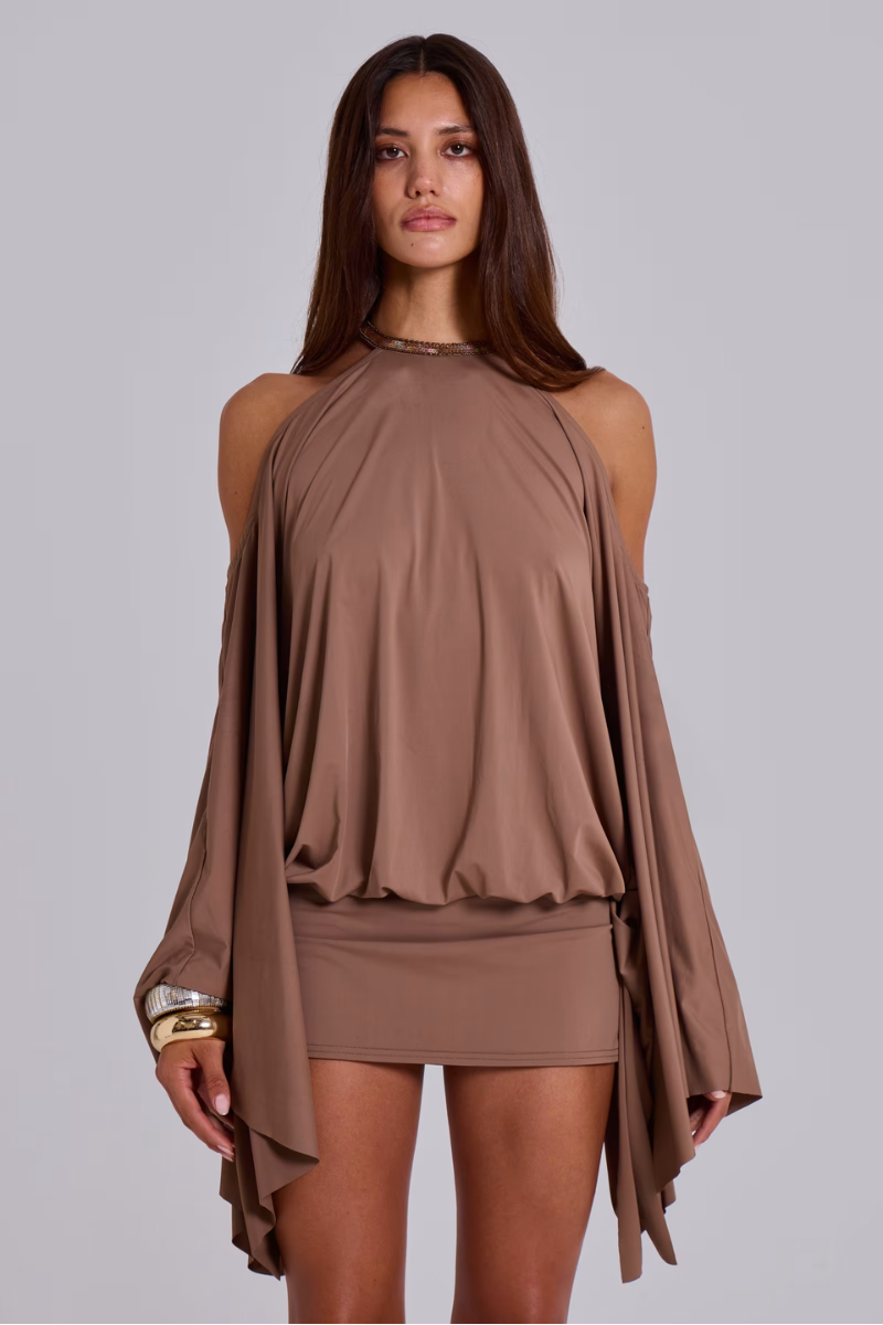 Sahara Halo Dress - Mocha Taupe Lus Deluné