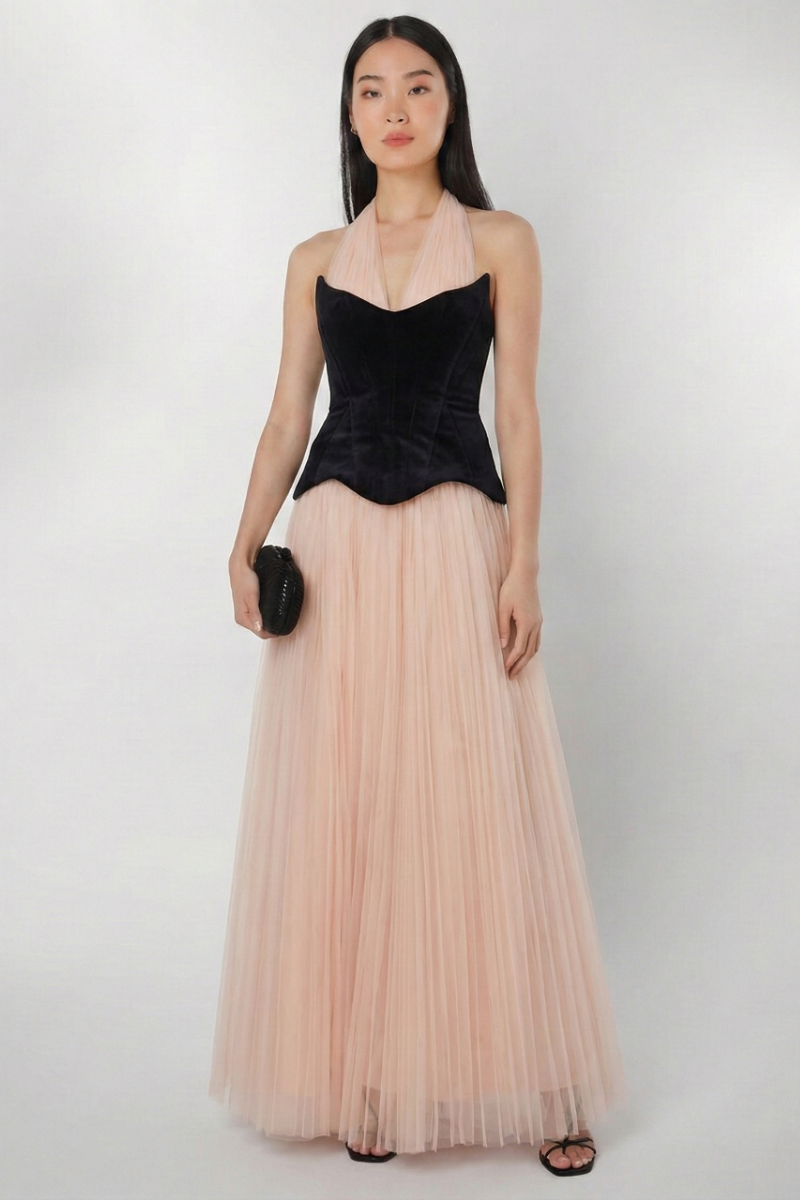 Iris Halter Dress - Blush Noir Lus Deluné