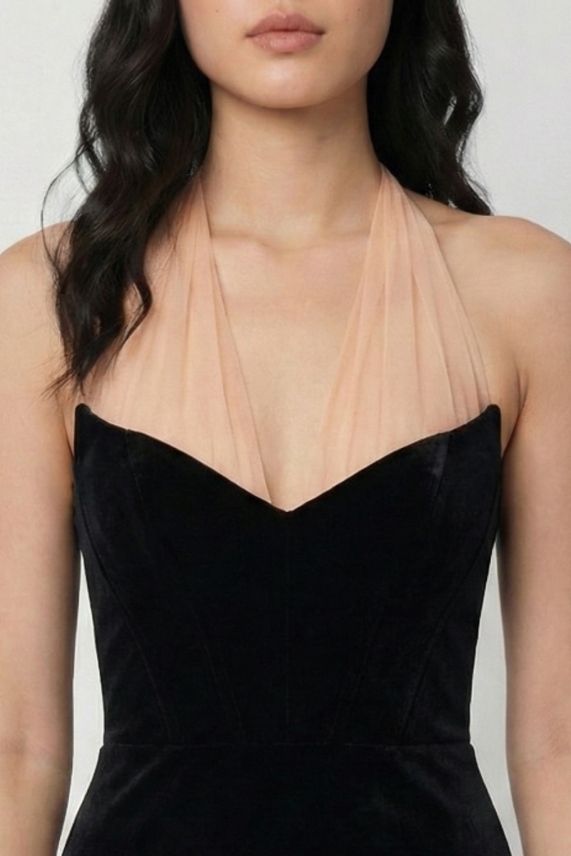 Iris Halter Dress - Blush Noir Lus Deluné