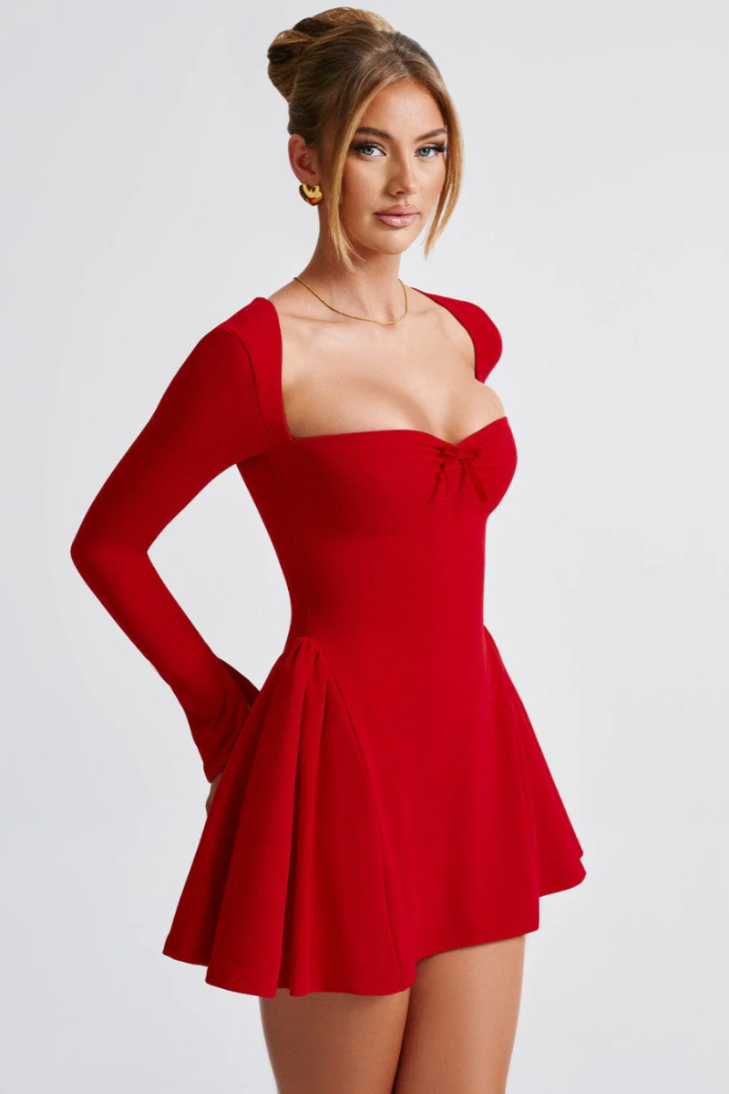 Scarlet Charm Dress - Ruby Red Lus Deluné