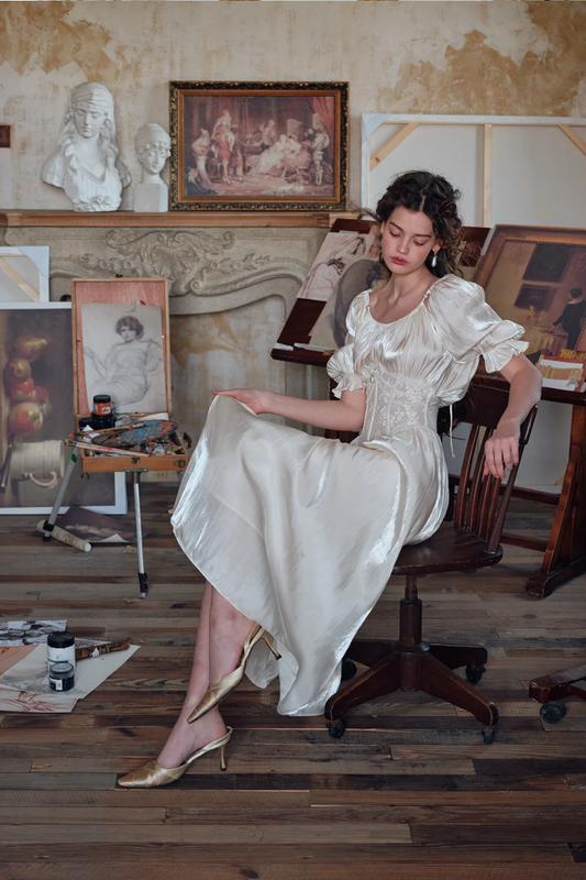 Anastasia Lace Dress - Ivory Pearl Lus Deluné