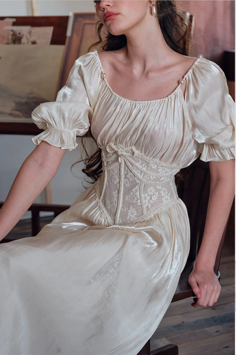 Anastasia Lace Dress - Ivory Pearl Lus Deluné