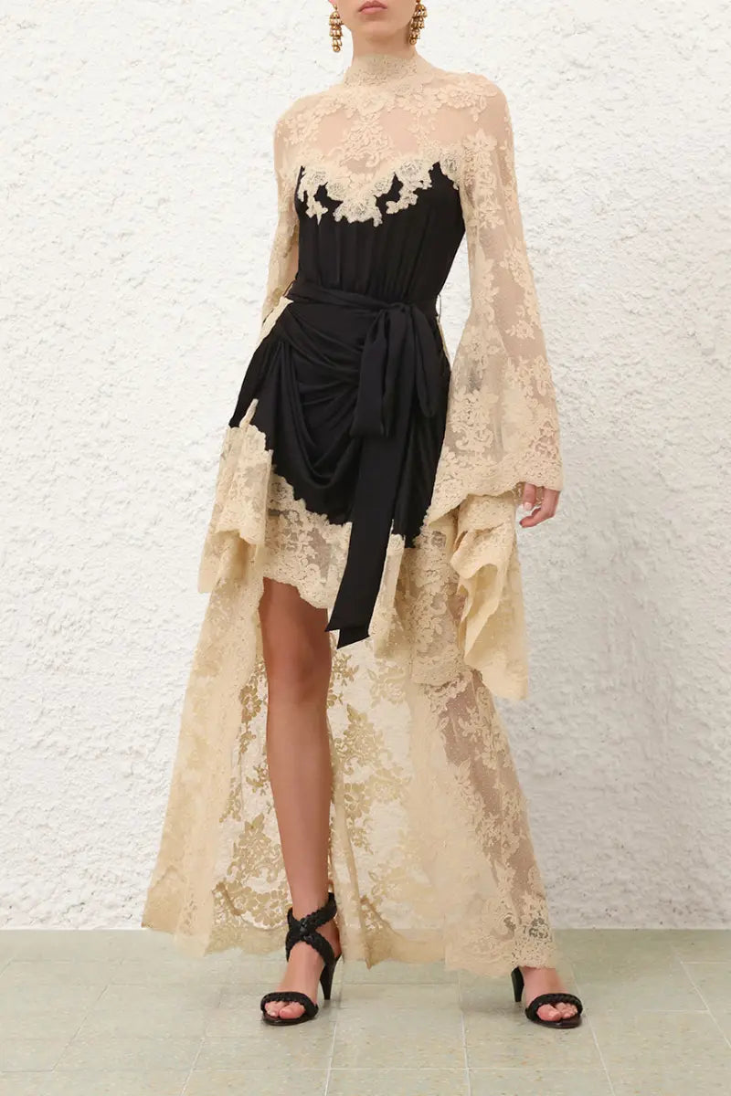 gold and black lace dress Alula Embellished Butterfly Mini Dress | Jaded London main image 1