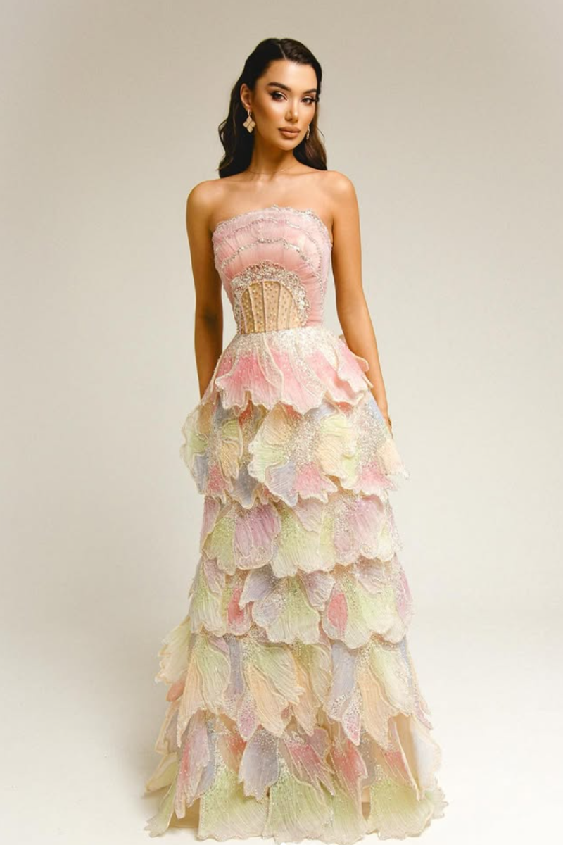 Petal Reverie Gown - Pastel Bloom Lus Deluné