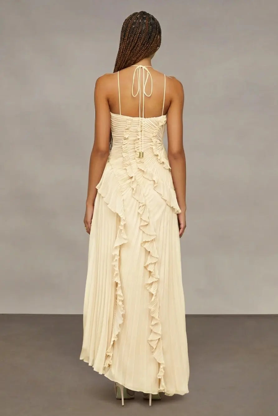 Aurora Pleated Gown ??Buttercream Yell Lus Deluné