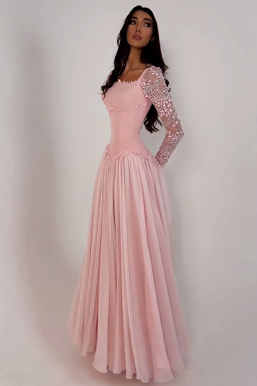 Aureliane Lace Gown - Rose Blush Lus Deluné