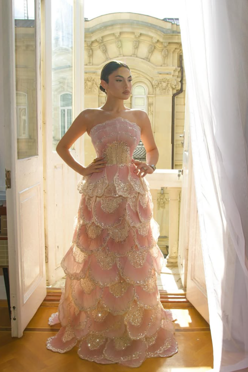 Rosalinde Tiered Gown - Blush Petal Lus Deluné