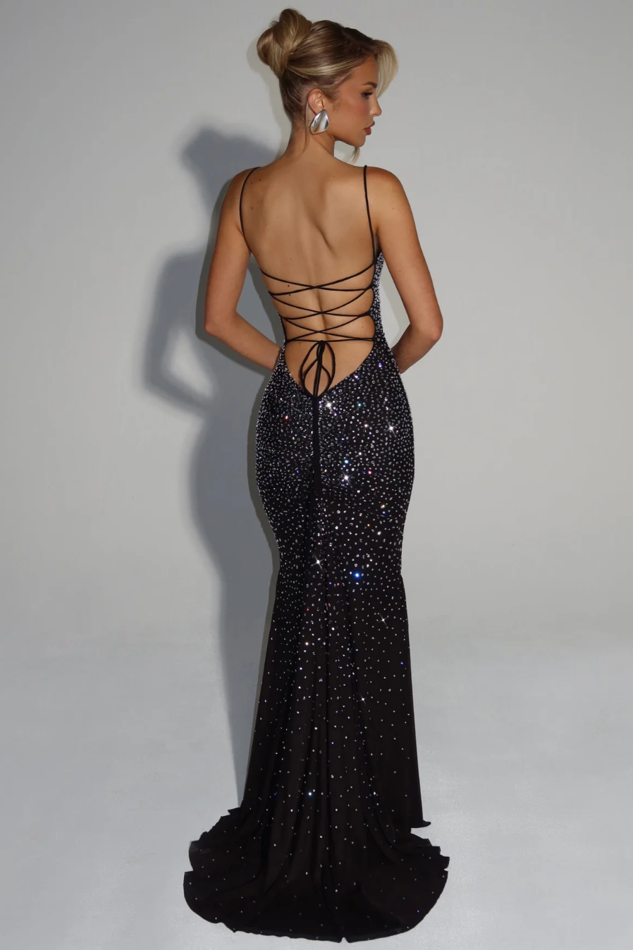 Celeste Laceback Gown - Midnight Noir Lus Deluné