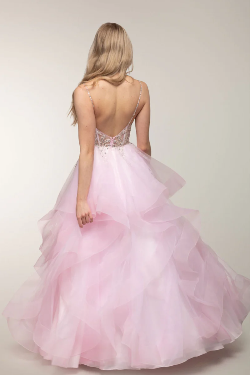 Araminta Ruffle Gown - Blush Petal Lus Deluné