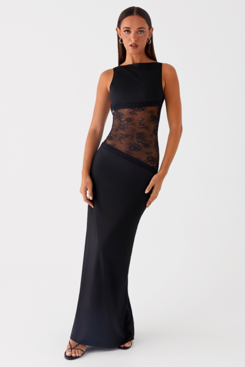 Seraphina Lace Gown - Midnight Black Peppermayo Exclusive