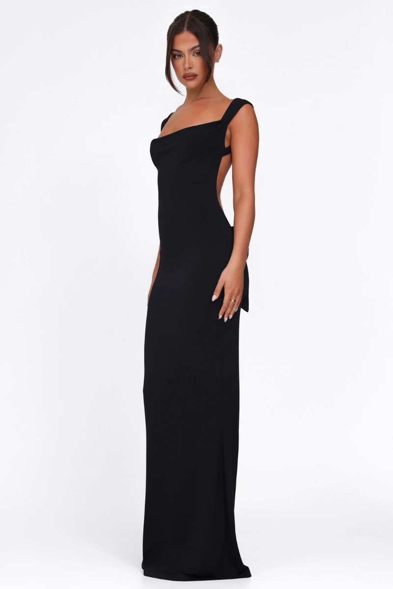 Isolde Backless Gown - Midnight Black Lus Deluné