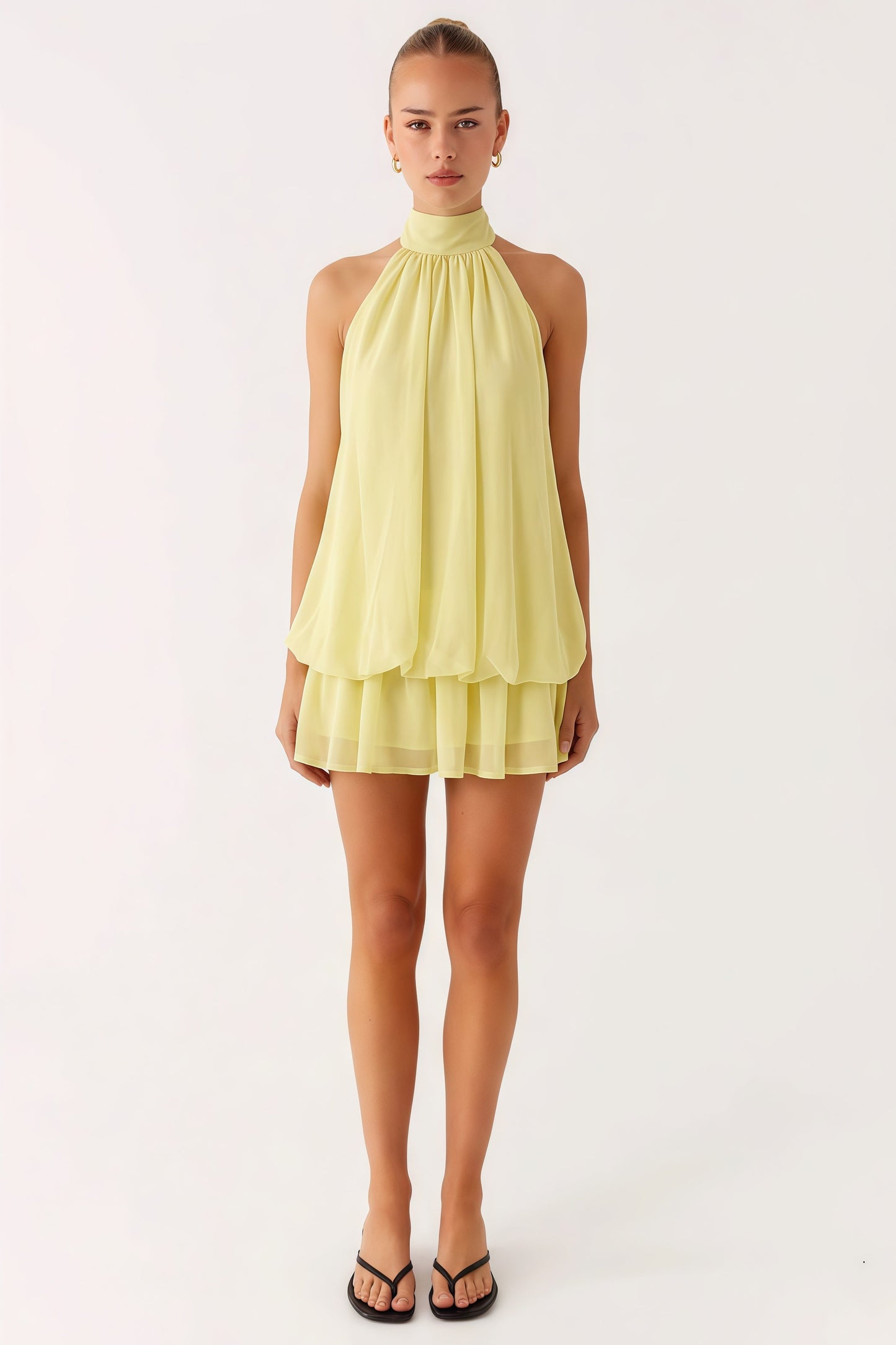 Primrose Halter Dress - Butter Yellow Lus Deluné