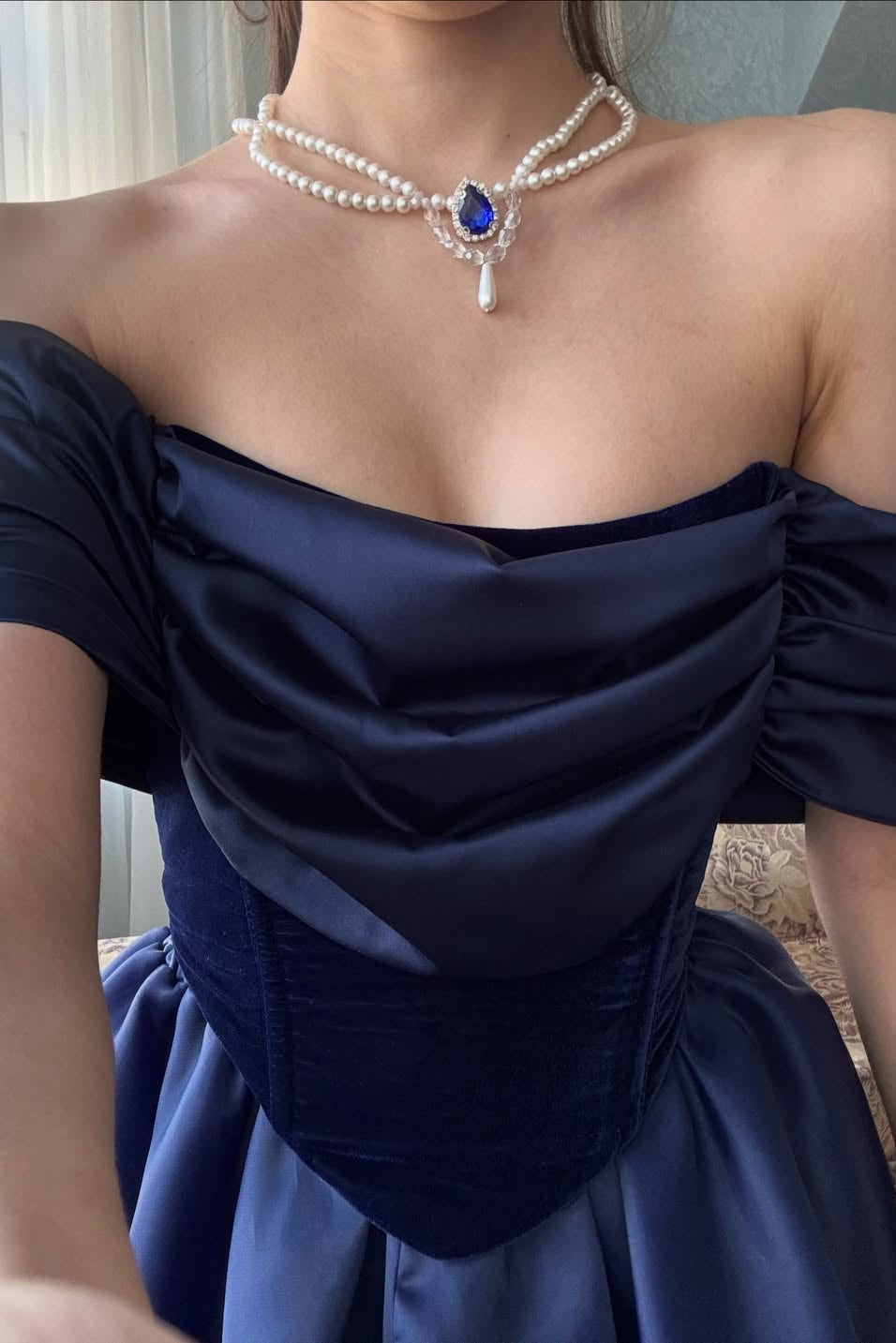 Sapphira Asymmetric Dress - Midnight Navy Lus Deluné