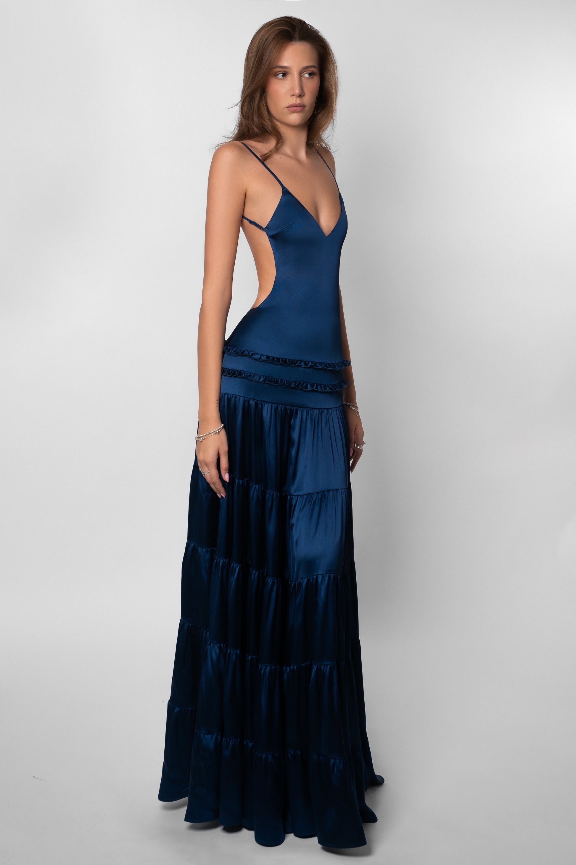 Iris Tiered Gown — Midnight Blue Lus Deluné