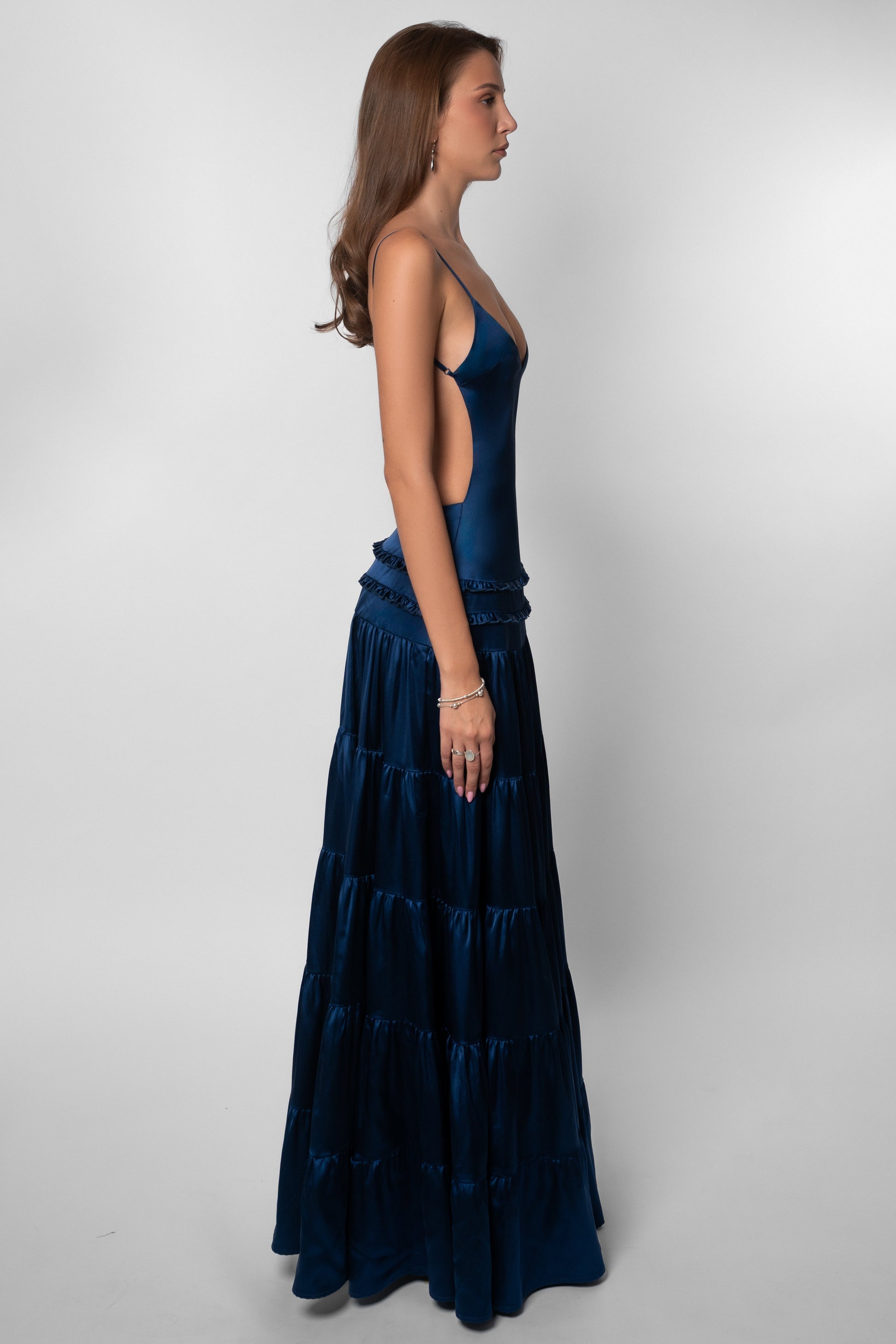 Iris Tiered Gown — Midnight Blue Lus Deluné