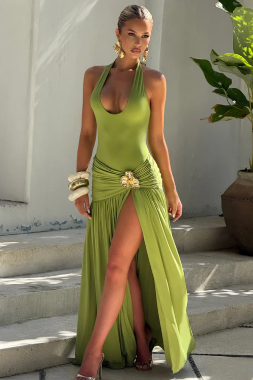 Olive Mirage Dress - Pistachio Green Lus Deluné