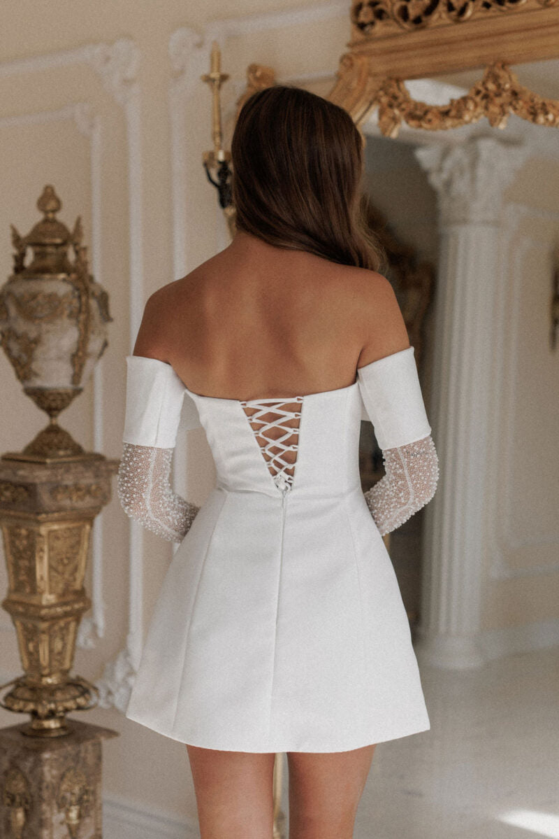 Valeria Bardot Dress - Ivory Glow Lus Deluné