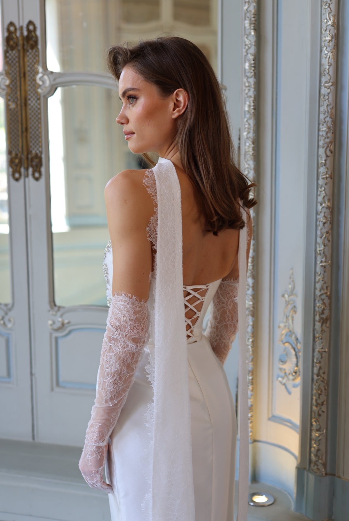 Isadora Embellished Corset Gown - Pearl Ivory Lus Deluné