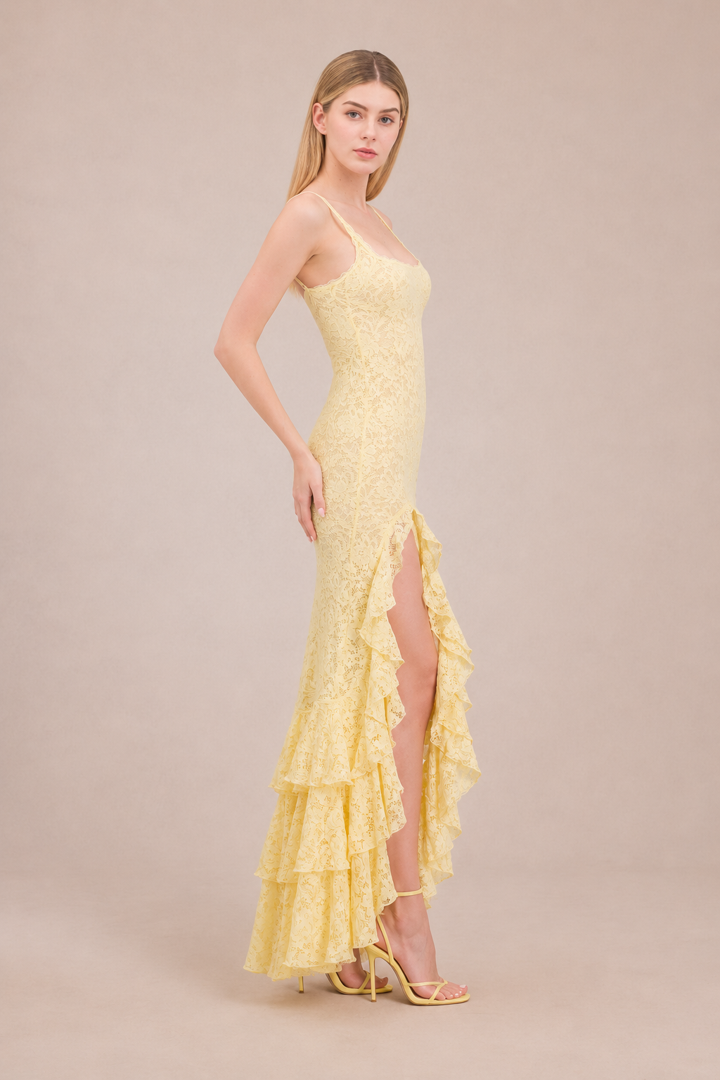 Celine Cascade Gown - Lemon Blossom Lus Deluné