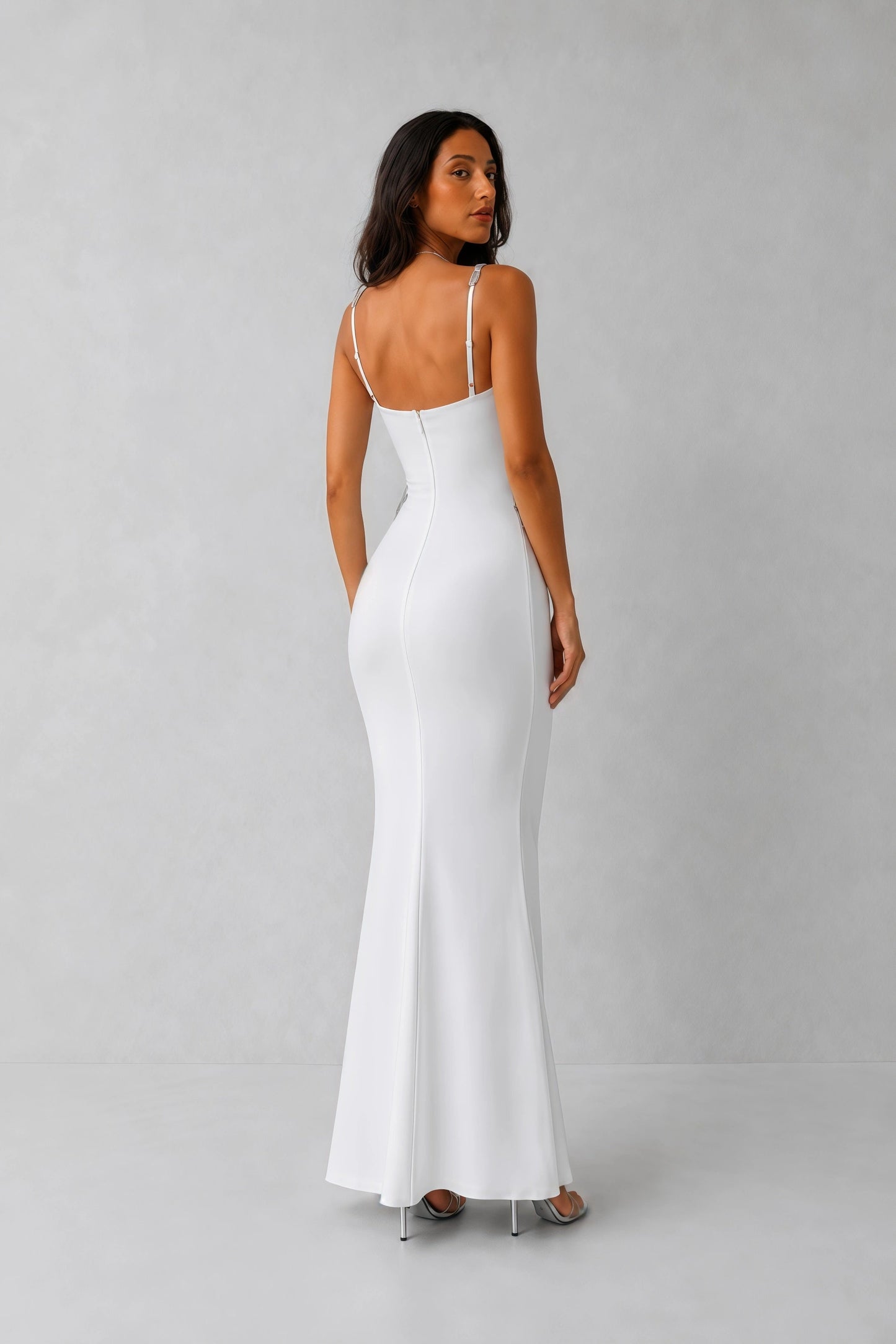 Ophelia Crystal Halter Gown — Pearl White Lus Deluné