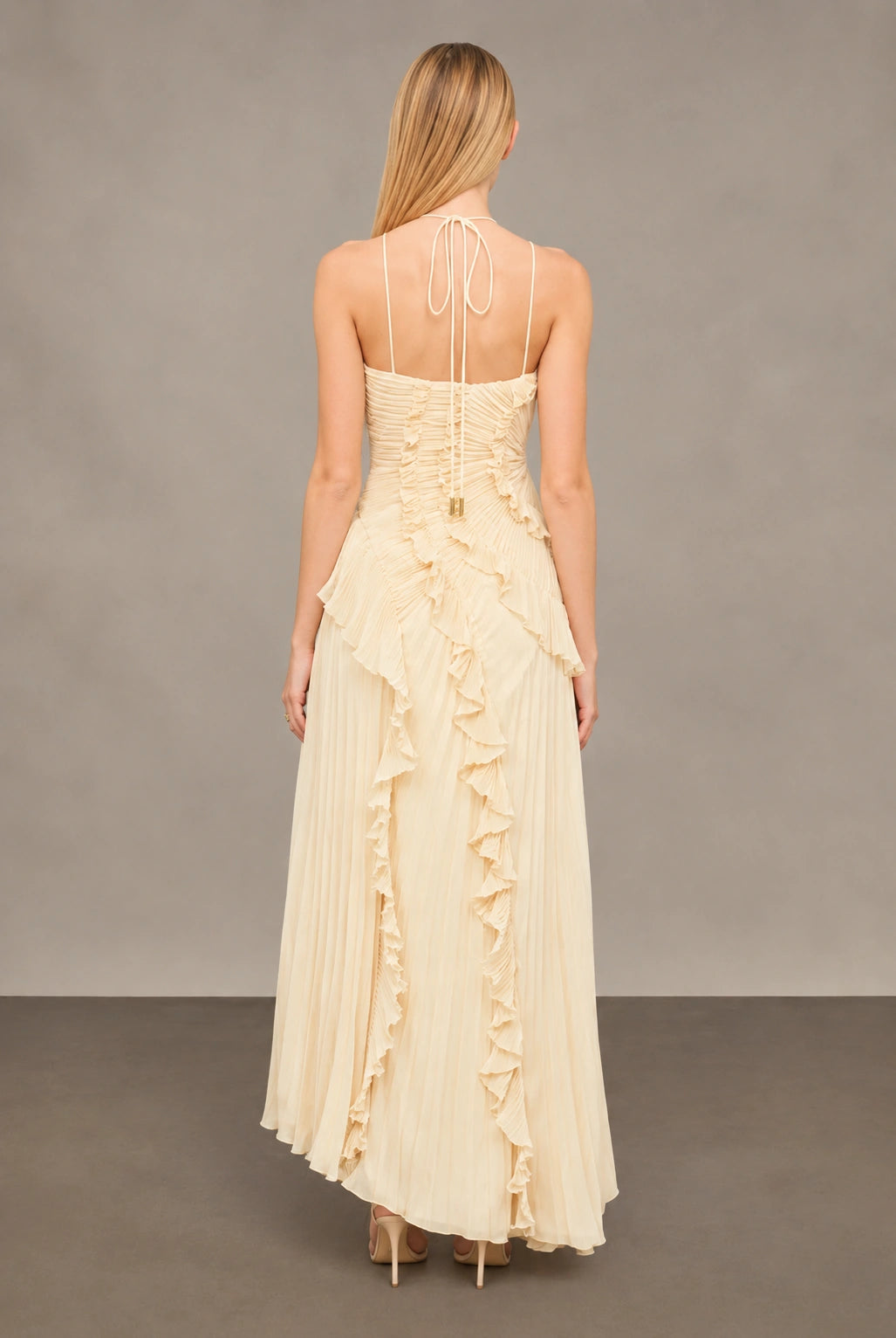 Aurora Pleated Gown - Buttercream Yellow Lus Deluné