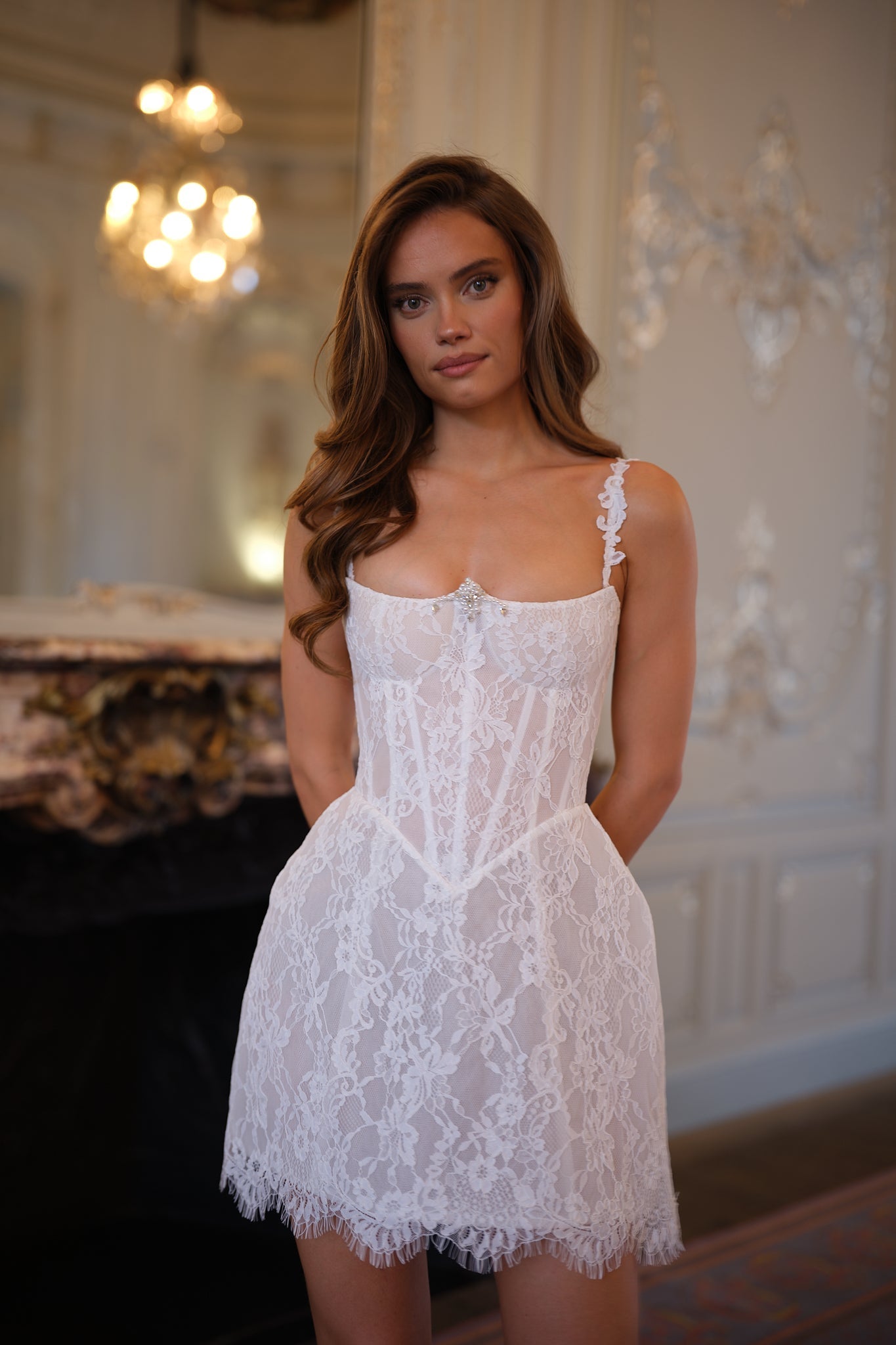 Valencia Lace Corset Dress - Soft Ivory Lus Deluné
