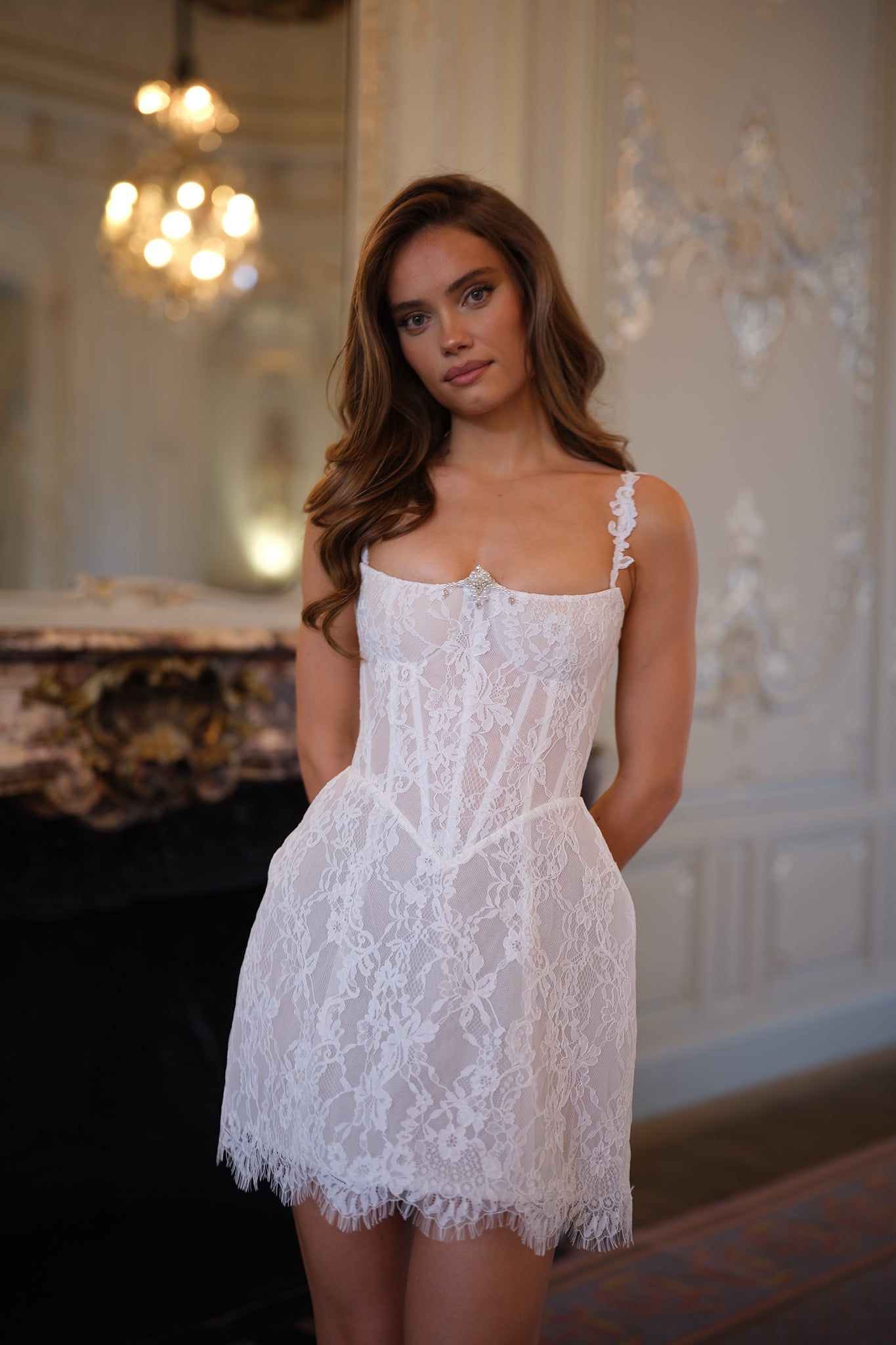 Valencia Lace Corset Dress - Soft Ivory Lus Deluné