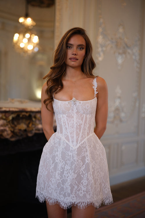 Valencia Lace Corset Dress - Soft Ivory Lus Deluné