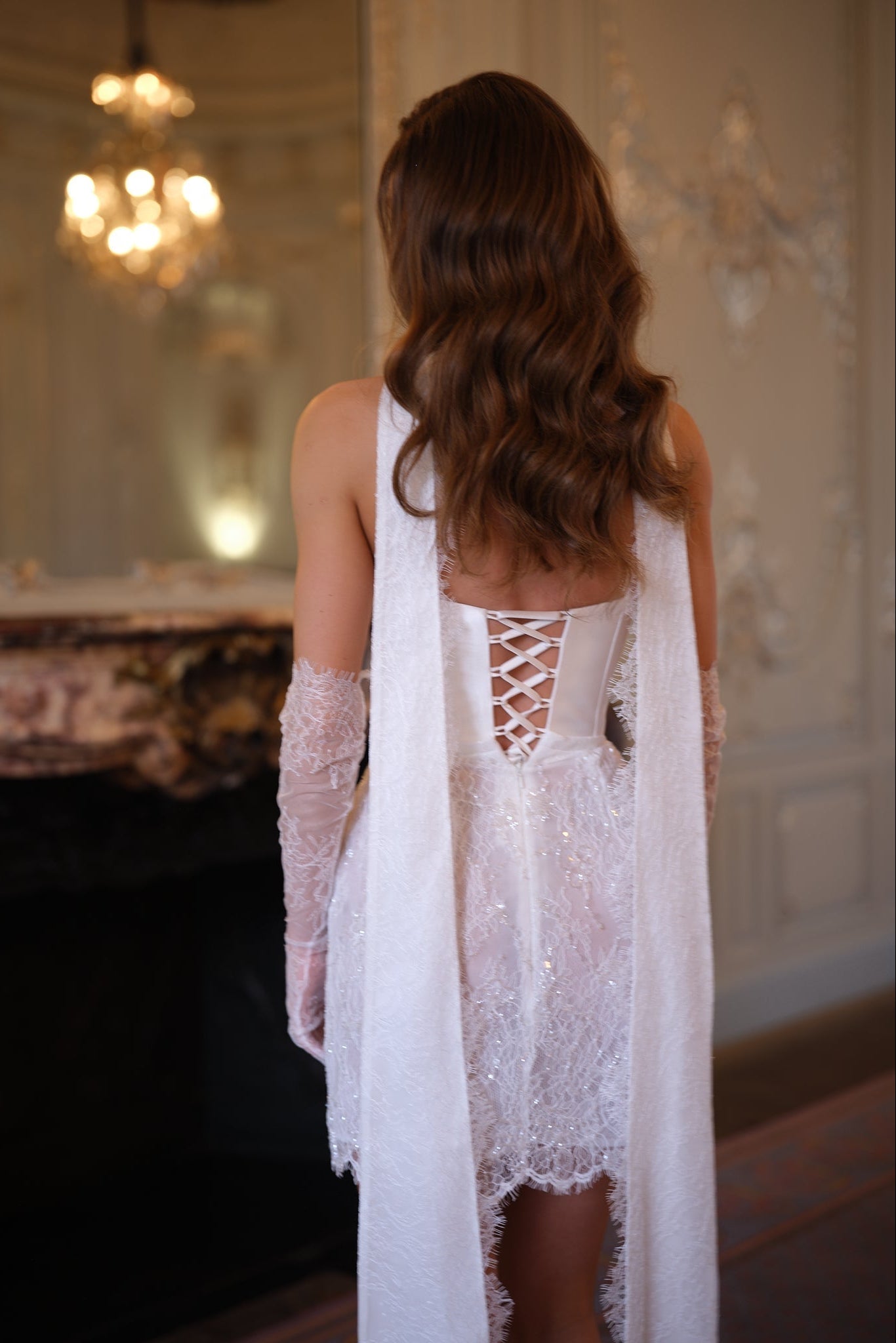 Everly Lace Mini Dress - White Ivory Lus Deluné
