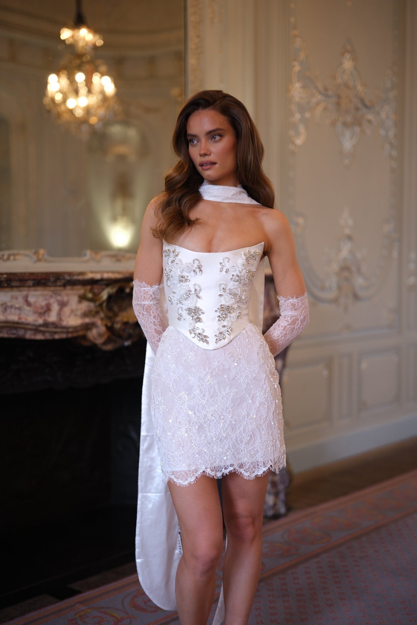 Everly Lace Mini Dress - White Ivory Lus Deluné