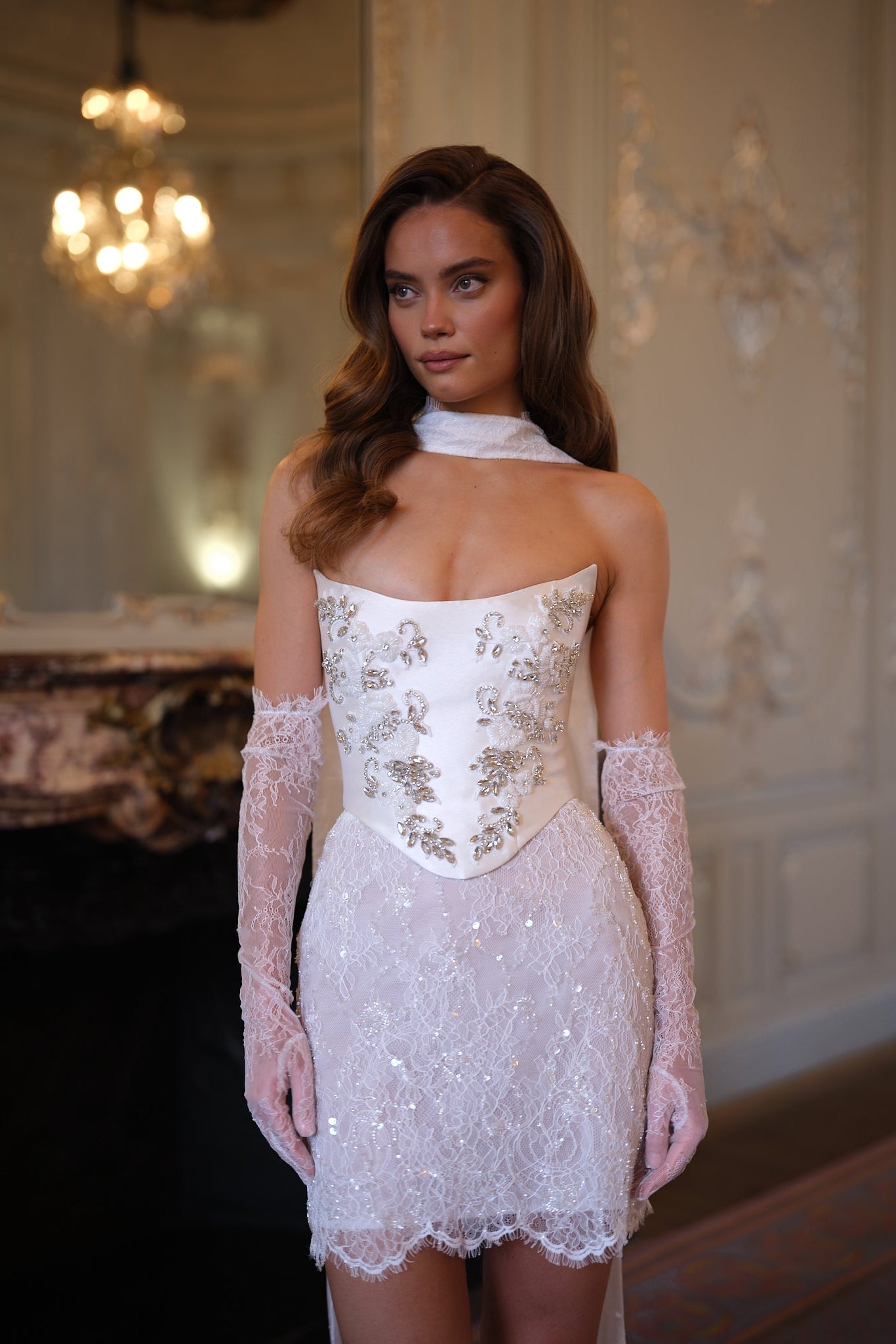Everly Lace Mini Dress - White Ivory Lus Deluné