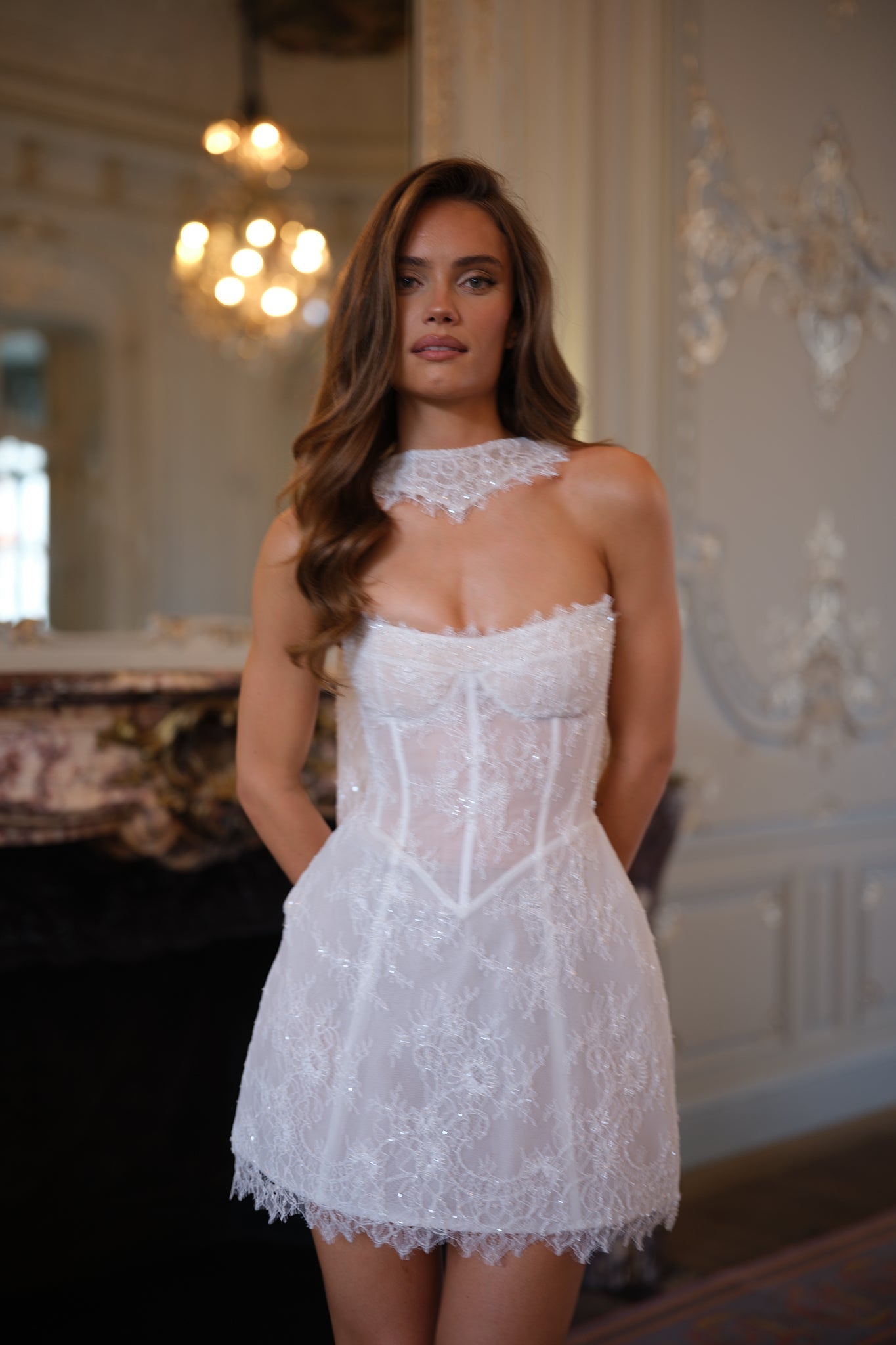 Seraphina Lace Corset Dress - Ivory White Lus Deluné