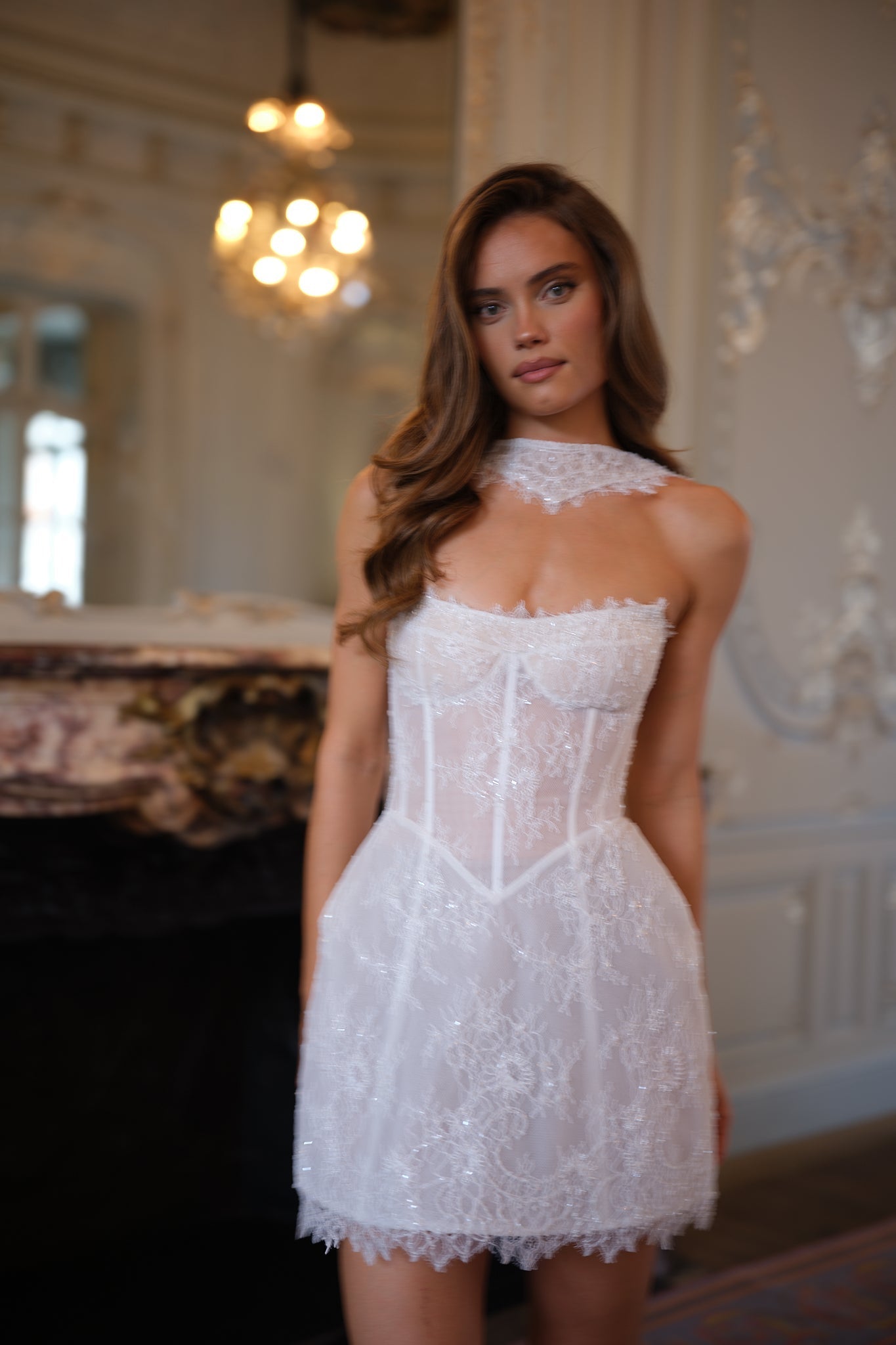 Seraphina Lace Corset Dress - Ivory White Lus Deluné