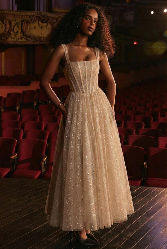 Aurielle Tulle Dress - Champagne Glow Lus Deluné