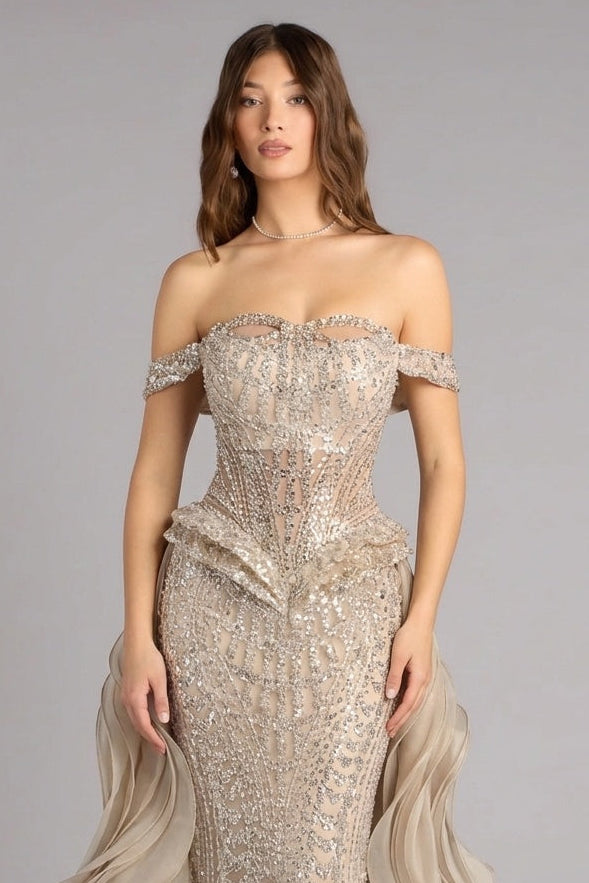 Elysienne Corset Gown - Champagne Gold Lus Deluné