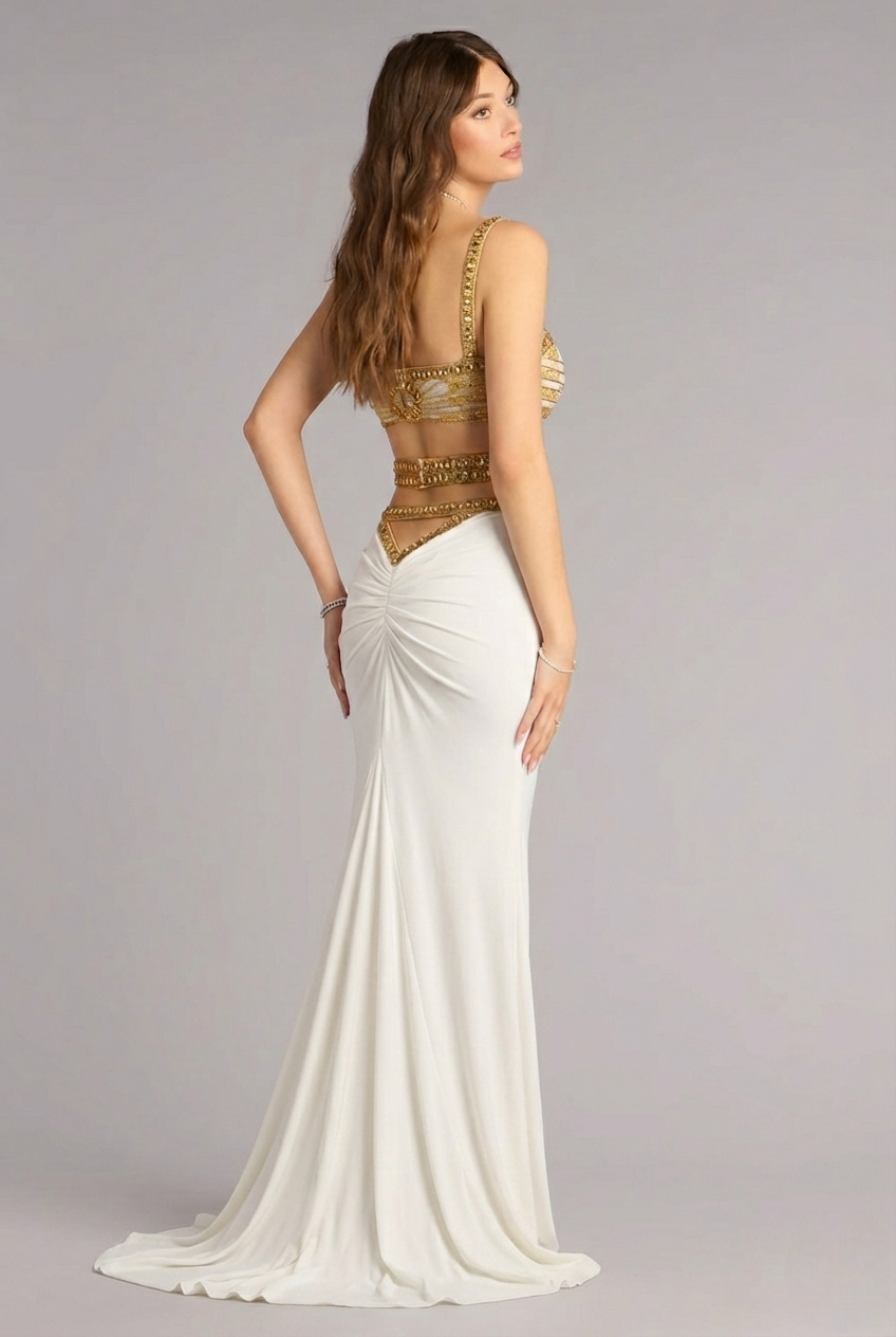 Valerienne Ensemble Gown - Ivory Gold Lus Deluné