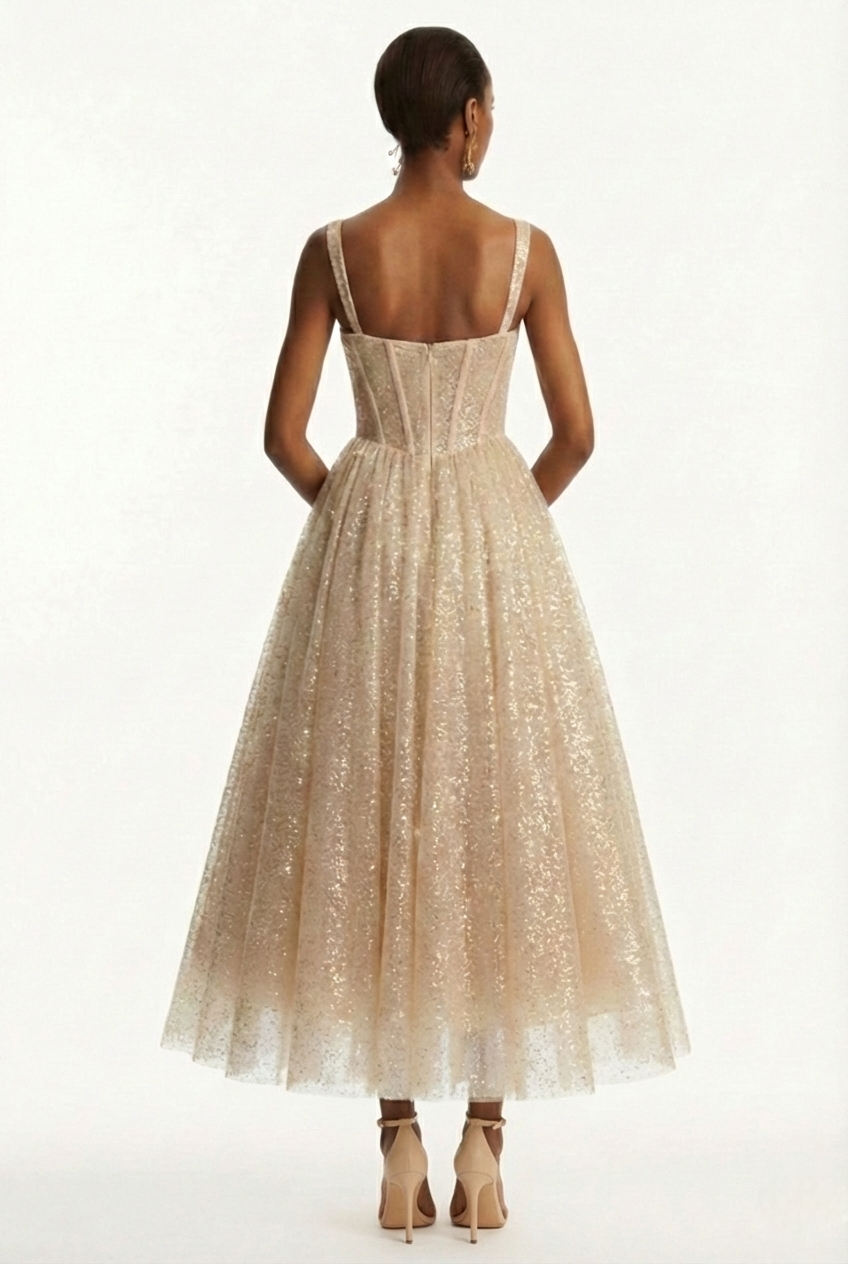 Aurielle Tulle Dress - Champagne Glow Lus Deluné