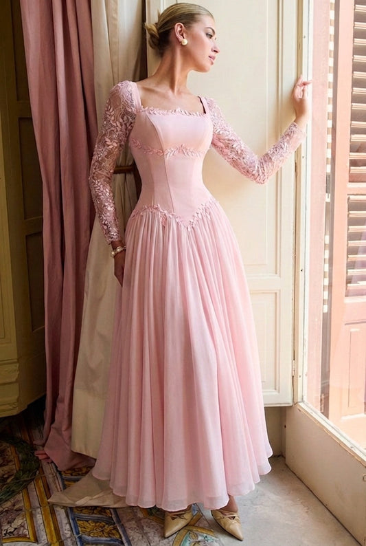Aureliane Lace Gown - Rose Blush Lus Deluné