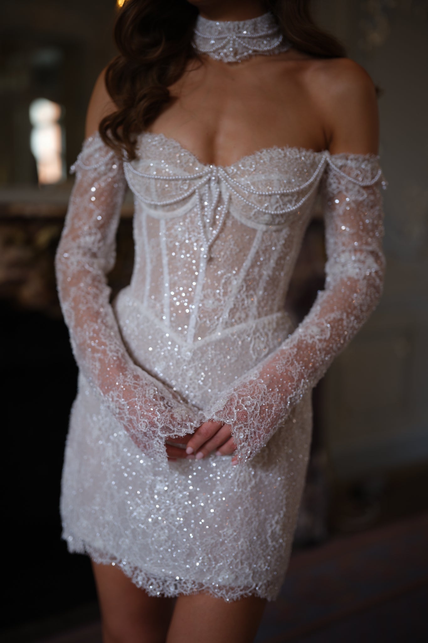 Isolde Lace Corset Dress - Pearl Ivory Lus Deluné