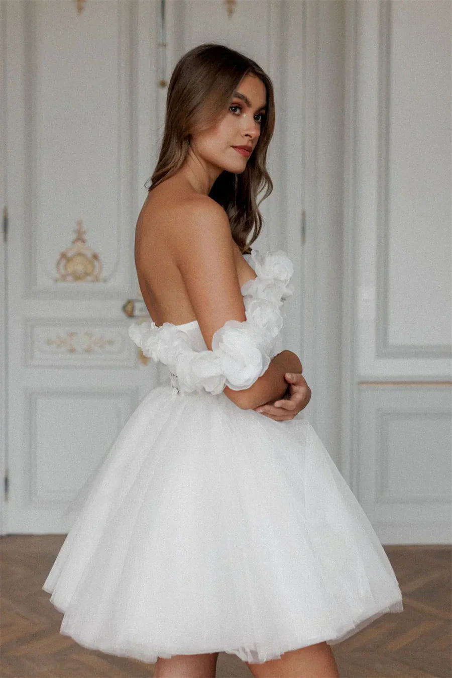 Rosette Tulle Dress - Cloud White Lus Deluné