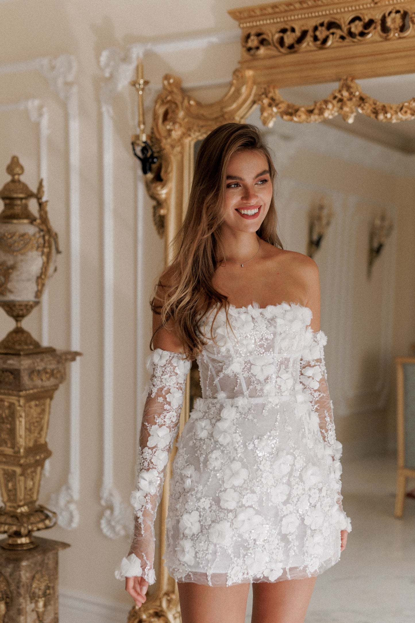 Rosalina Floral Corset Dress - Bridal Ivory Lus Deluné
