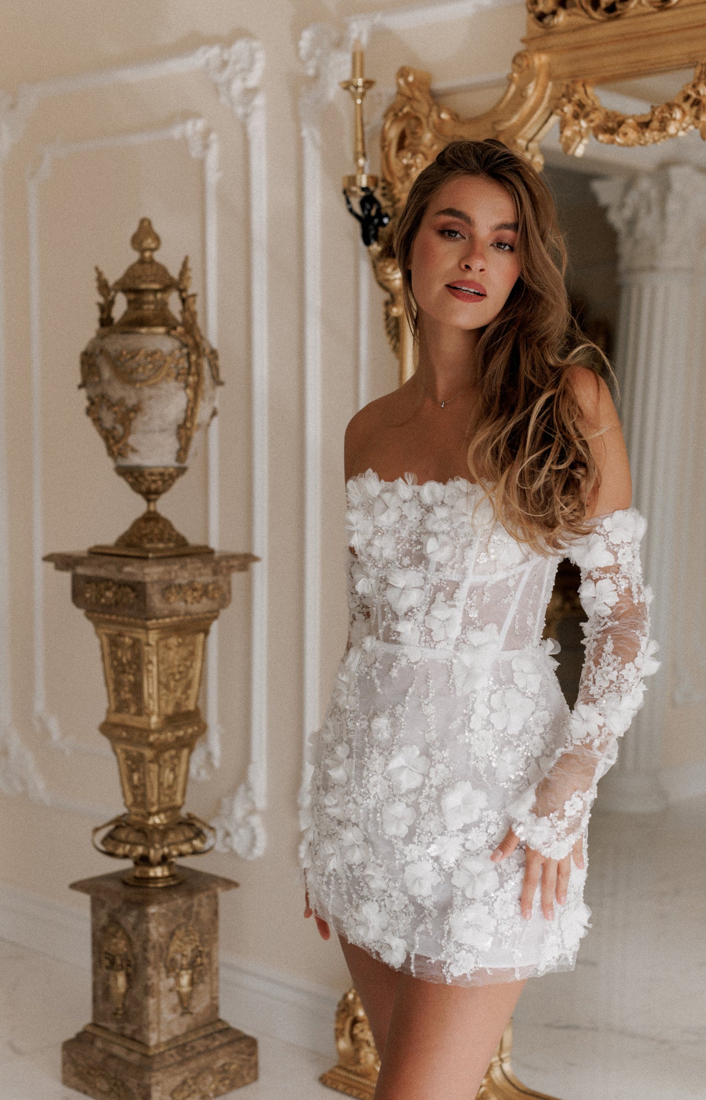 Rosalina Floral Corset Dress - Bridal Ivory Lus Deluné