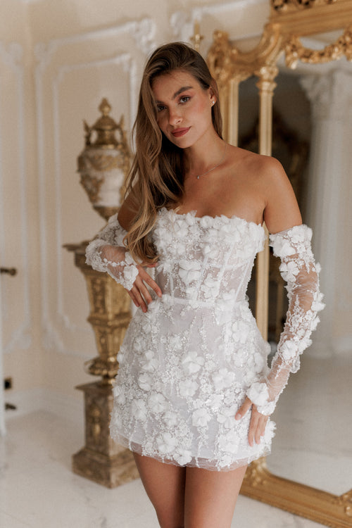 Rosalina Floral Corset Dress - Bridal Ivory Lus Deluné