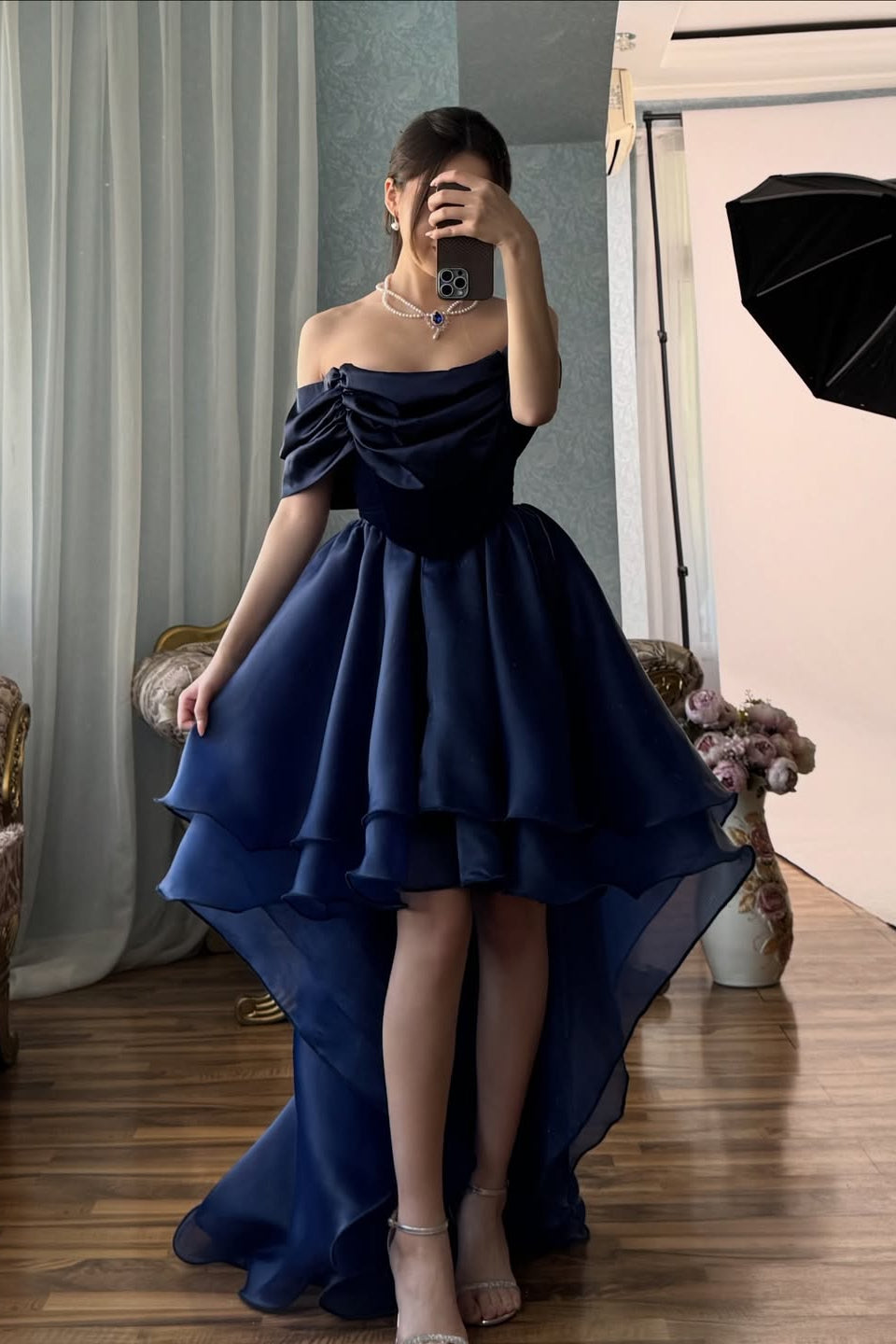 Sapphira Asymmetric Dress - Midnight Navy Lus Deluné