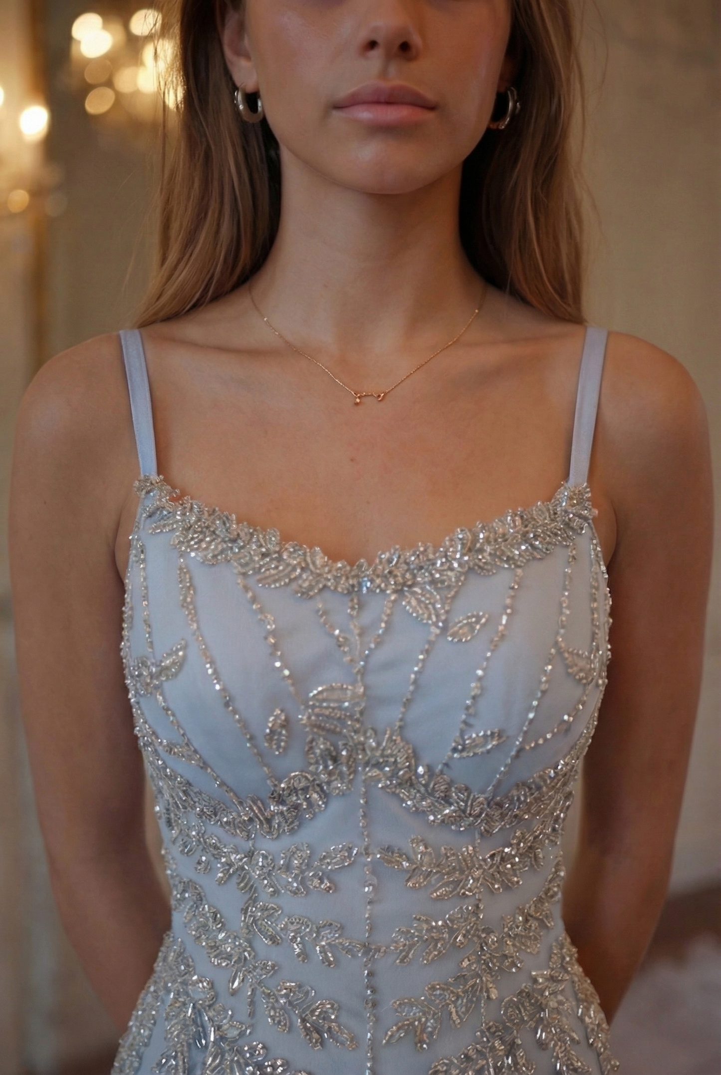 Celeste Beaded Gown - Powder Blue Lus Deluné